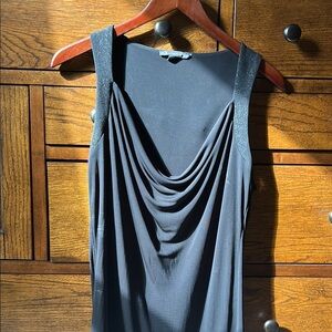 Armani Exchange Gray Draped Sleeveless Top